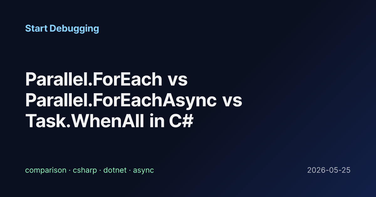 python - how to debug and fix ipython parallel's... Parallel.ForEach vs Parallel.ForEachAsync vs Task.WhenAll in C# - Start ...