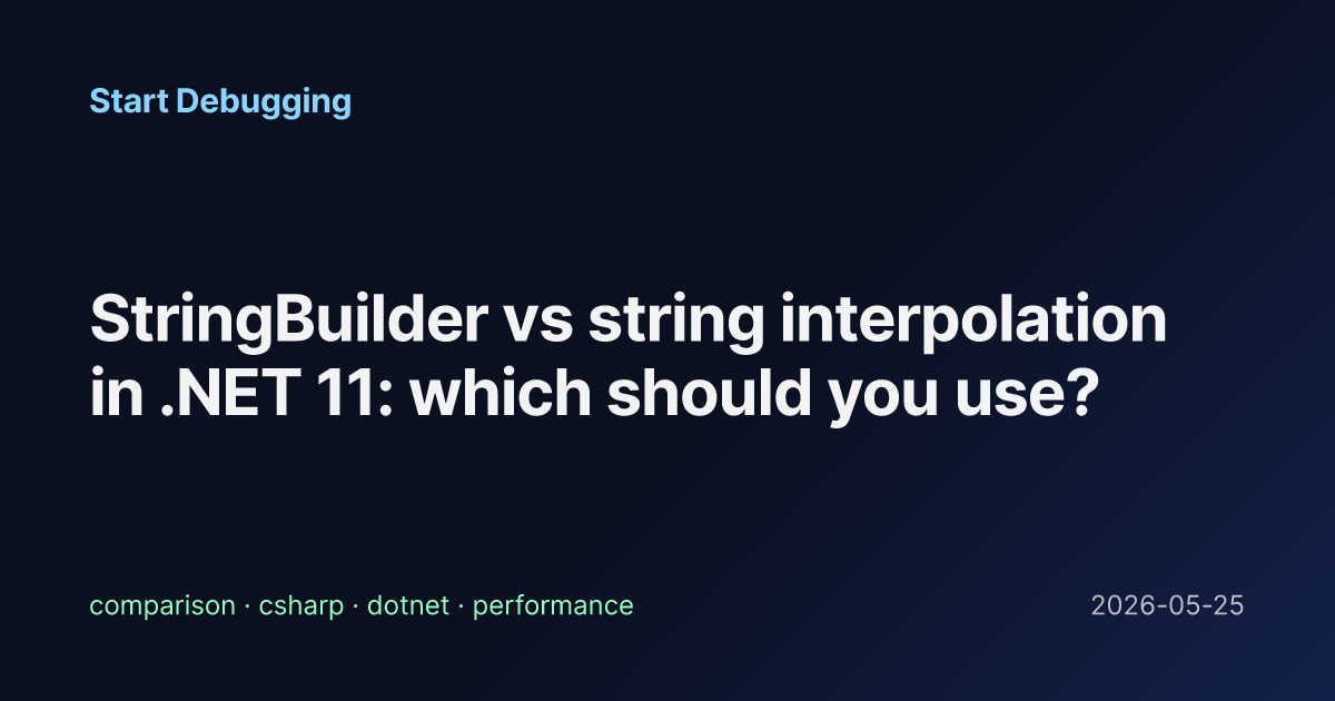 StringBuilder vs string interpolation in .NET 11: which should you use ...