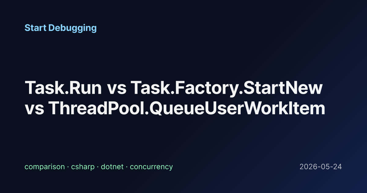 Task.Run vs Task.Factory.StartNew vs ThreadPool.QueueUserWorkItem ...