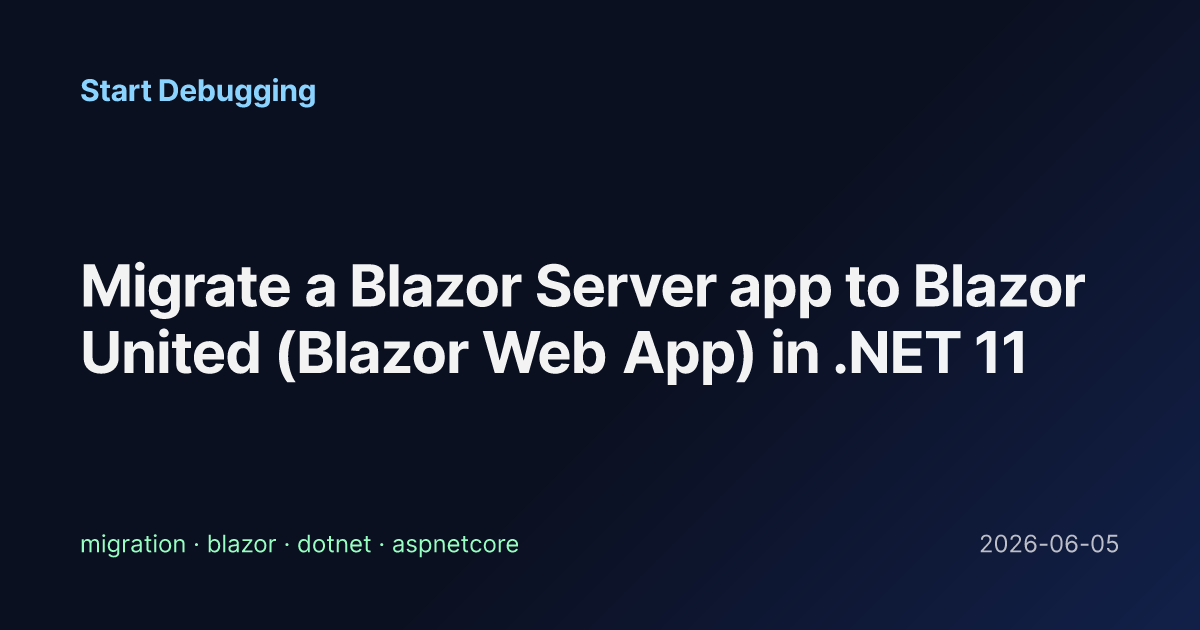 Migrate a Blazor Server app to Blazor United (Blazor Web App) in .NET ...