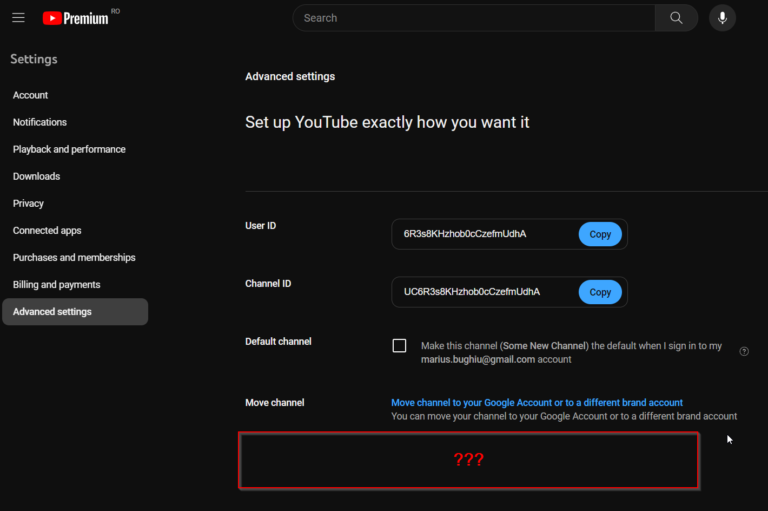 YouTube: Missing option to delete channel